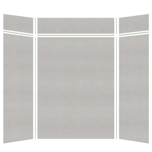 American Standard Legacy 60-in x 36-in x 84/12-in Glue to Wall 3-Piece Transition Shower Wall Kit, Grey Garden/Velvet