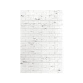 American Standard Legacy 60-in x 96-in Glue to Wall Wall Panel, White Reef/Tile - 7W4103-245.WV6096N-M