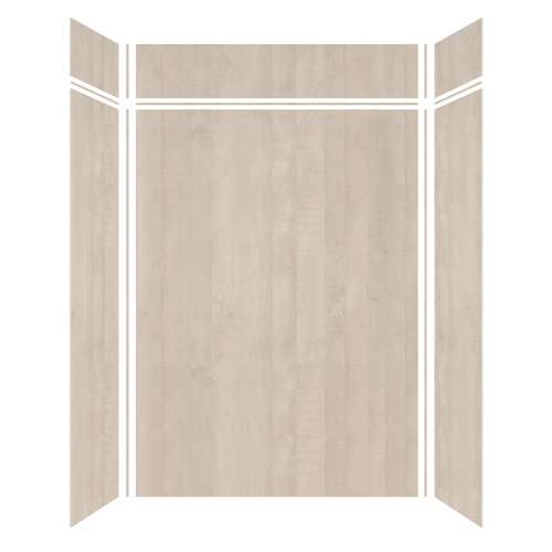 American Standard Reserve 60-in x 36-in x 84/12-in Glue to Wall 3-Piece Transition Shower Wall Kit, Thunder Oak