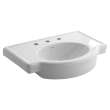 0282008.020 Retrospect 8-in Widespread Pedestal Sink Top, White