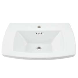 0445001.020 Edgemere Center Hole Only Pedestal Sink Top, White