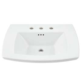 0445008.020 Edgemere 8-in Widespread Pedestal Sink Top, White