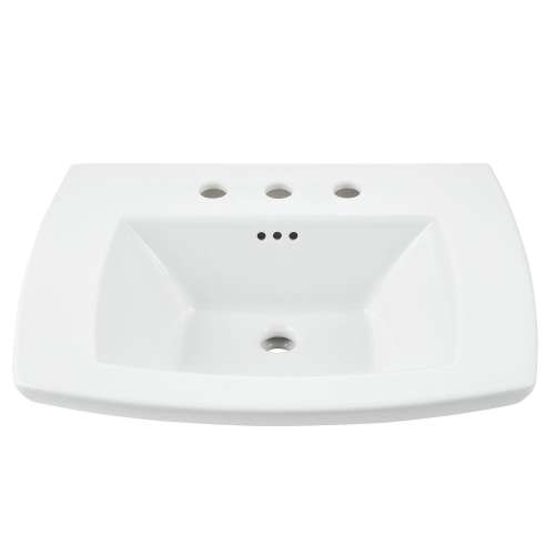 0445008.020 Edgemere 8-in Widespread Pedestal Sink Top, White