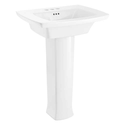 0445400.020 Edgemere 4-in Centerset Pedestal Sink Top and Leg Combination, White