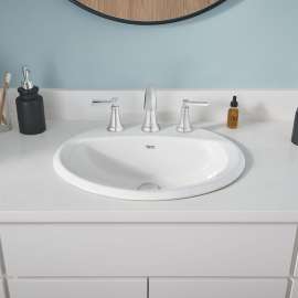 0475020USMCA.020 Aqualyn Drop In Sink with 8-in Widespread, White 