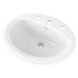 0475220.020 Reliant Oval Drop In Bathroom Sink, 8-in Widespread Holes, White 