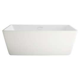 2766034.020 Loft 63 x 30-in Rectangle Freestanding Bathtub Center Drain with Integrated Overflow, White
