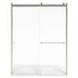 AM00810400.006 Universal 76-in Height Semi Frameless Top Roller Sliding Shower Door, Brushed Nickel 