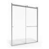 AM00810400.213 Universal 76-in Height Semi Frameless Top Roller Sliding Shower Door, Silver Shine 