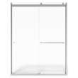 AM00810400.213 Universal 76-in Height Semi Frameless Top Roller Sliding Shower Door, Silver Shine 