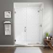 AM00812400.213 Universal 72-in Height Frameless Shower Door with Panel, Silver Shine 