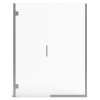 AM00814400.006 Universal 72-in Height Frameless Shower Door with Panel, Brushed Nickel 
