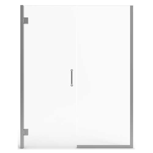 AM00814400.006 Universal 72-in Height Frameless Shower Door with Panel, Brushed Nickel 