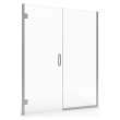 AM00814400.006 Universal 72-in Height Frameless Shower Door with Panel, Brushed Nickel 