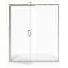 AM00816400.006 Universal 76-in Height Semi Frameless Swing Door with Panel, Brushed Nickel 