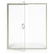 AM00816400.006 Universal 76-in Height Semi Frameless Swing Door with Panel, Brushed Nickel 
