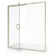 AM00816400.006 Universal 76-in Height Semi Frameless Swing Door with Panel, Brushed Nickel 