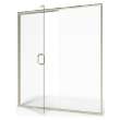 AM00816400.006 Universal 76-in Height Semi Frameless Swing Door with Panel, Brushed Nickel 