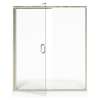 AM00817400.213 Universal 76-in Height Semi Frameless Swing Door with Panel, Silver Shine 
