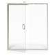 AM00817400.213 Universal 76-in Height Semi Frameless Swing Door with Panel, Silver Shine 