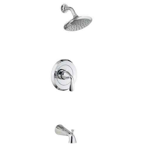 TU186502.002 Fluent 2.5 gpm/9.5 L/min Tub and Shower Trim Kit with Showerhead, Double Ceramic Pressure Balance Cartridge with Lever Handle, Polished Chrome