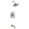TU186502.295 Fluent 2.5 gpm/9.5 L/min Tub and Shower Trim Kit with Showerhead, Double Ceramic Pressure Balance Cartridge with Lever Handle, Brushed Nickel
