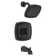 TU612502.243 Crawford 2.5 gpm/9.5 L/min Tub and Shower Trim Kit with Showerhead, Double Ceramic Pressure Balance Cartridge with Lever Handle, Matte Black 