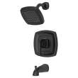TU612502.243 Crawford 2.5 gpm/9.5 L/min Tub and Shower Trim Kit with Showerhead, Double Ceramic Pressure Balance Cartridge with Lever Handle, Matte Black 