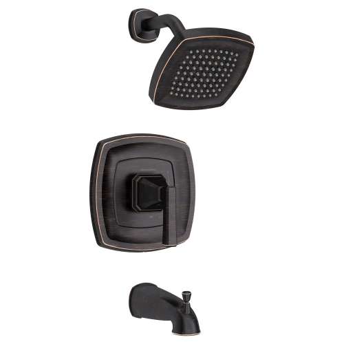 TU612502.278 Crawford 2.5 gpm/9.5 L/min Tub and Shower Trim Kit with Showerhead, Double Ceramic Pressure Balance Cartridge with Lever Handle, Legacy Bronze 