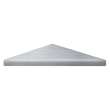 SMCS99SS-186 9-in x 9-in x 1-in Solid Surface Corner Shelf/Footrest With Stainless Steel Dowel Pins, Iceberg Grey