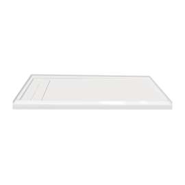 60-in x 30-in Ultra Low Threshold Left Hand Concealed Drain Shower Base, White