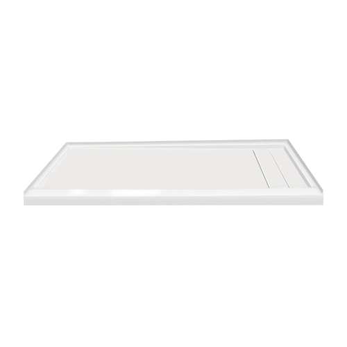 SMFLU6032R-31 60-in x 32-in Linear Ultra Low Threshold Tub Replacement Shower Base With Concealed Right Hand Drain, White