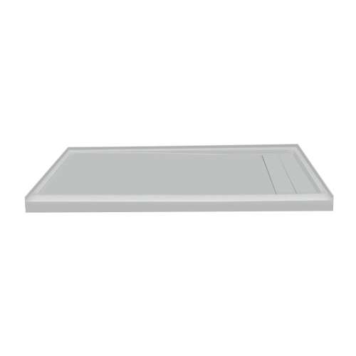 SMFLU6032R-39 60-in x 32-in Linear Ultra Low Threshold Tub Replacement Shower Base With Concealed Right Hand Drain, Grey