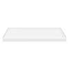 SMFSL6032R-01 60-in x 32-in Cast Solid Surface Low Profile Shower Base With Linear Concealed Right Hand Drain, White