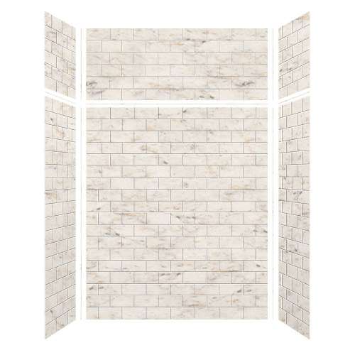 American Standard Legacy 60-in x 36-in x 72+24-in Glue to Wall 3-Piece Transition Tub Wall Kit, Bitusa Marble/Tile