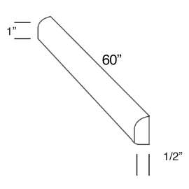 60in Shoe Molding, Ranch White