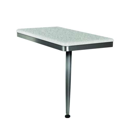 SMSSSL2412R-BS27 Savannah 24-in x 12-in x 19-in Right-Hand Shower Seat With Brushed Stainless Frame and Leg, Grey Stone