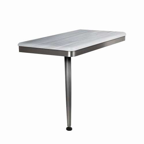 SMSSSL2412L-BS186 Savannah 24-in x 12-in x 19-in Left-Hand Shower Seat With Brushed Stainless Frame and Leg, Iceberg Grey