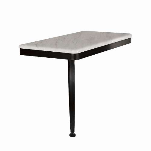 SMSSSL2412L-MB185 Savannah 24-in x 12-in x 19-in Left-Hand Shower Seat With Matte Black Frame and Leg, Creme Brulee