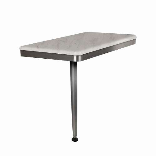 SMSSSL2412L-BS185 Savannah 24-in x 12-in x 19-in Left-Hand Shower Seat With Brushed Stainless Frame and Leg, Creme Brulee