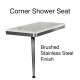 SMSSSL2412L-BS47 Savannah 24-in x 12-in x 19-in Left-Hand Shower Seat With Brushed Stainless Frame and Leg, Carrara