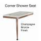 SMSSSL2412L-CB47 Savannah 24-in x 12-in x 19-in Left-Hand Shower Seat With Champagne Bronze Frame and Leg, Carrara