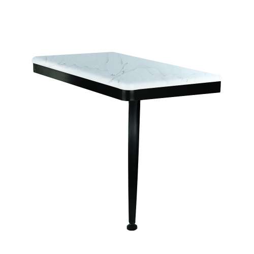 SMSSSL2412R-MB180 Savannah 24-in x 12-in x 19-in Right-Hand Shower Seat With Matte Black Frame and Leg, Palladium White