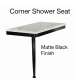 SMSSSL2412L-MB47 Savannah 24-in x 12-in x 19-in Left-Hand Shower Seat With Matte Black Frame and Leg, Carrara