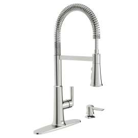 Gladden Semi-Pro Dual Spray Kitchen Faucet With Deck Plate And Soap Dispenser, 7424351.075