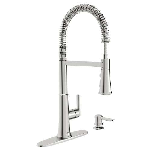 Gladden Semi-Pro Dual Spray Kitchen Faucet With Deck Plate And Soap Dispenser, 7424351.075