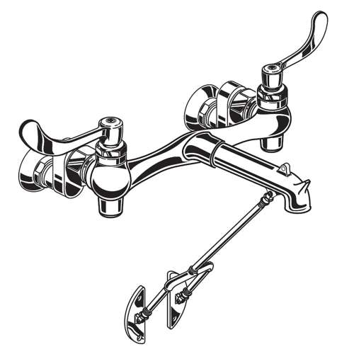 Bottom Brace Wall-Mount Service Sink Faucet With 8-Inch Spout And Offset Shanks, 8355101.002