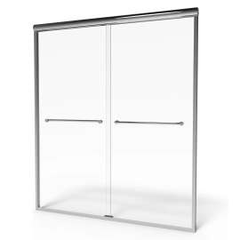 Euro 48 X 70-Inch Height Semi-Frameless Sliding Shower Door With Clear Glass, Am00370400.213