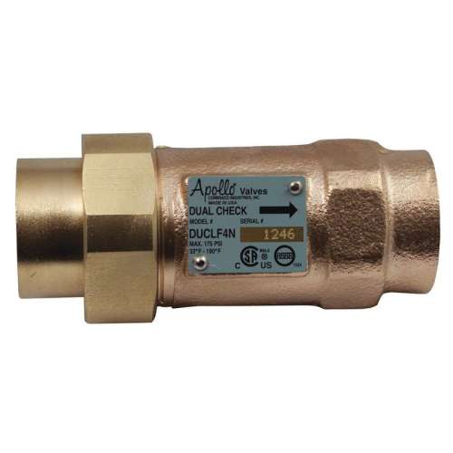 Dual Check Valve, Lead Free Bronze, SWV X NPT Connection Type, 1-in