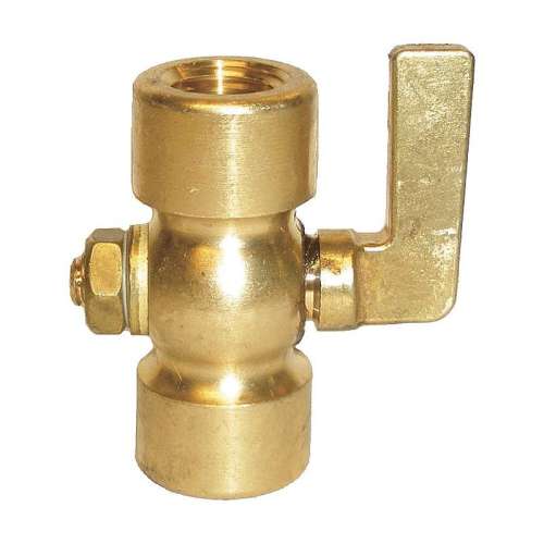 1/4-in Brass Air Cock, Nut Bottom Type, FNPT x FNPT Connection Type
